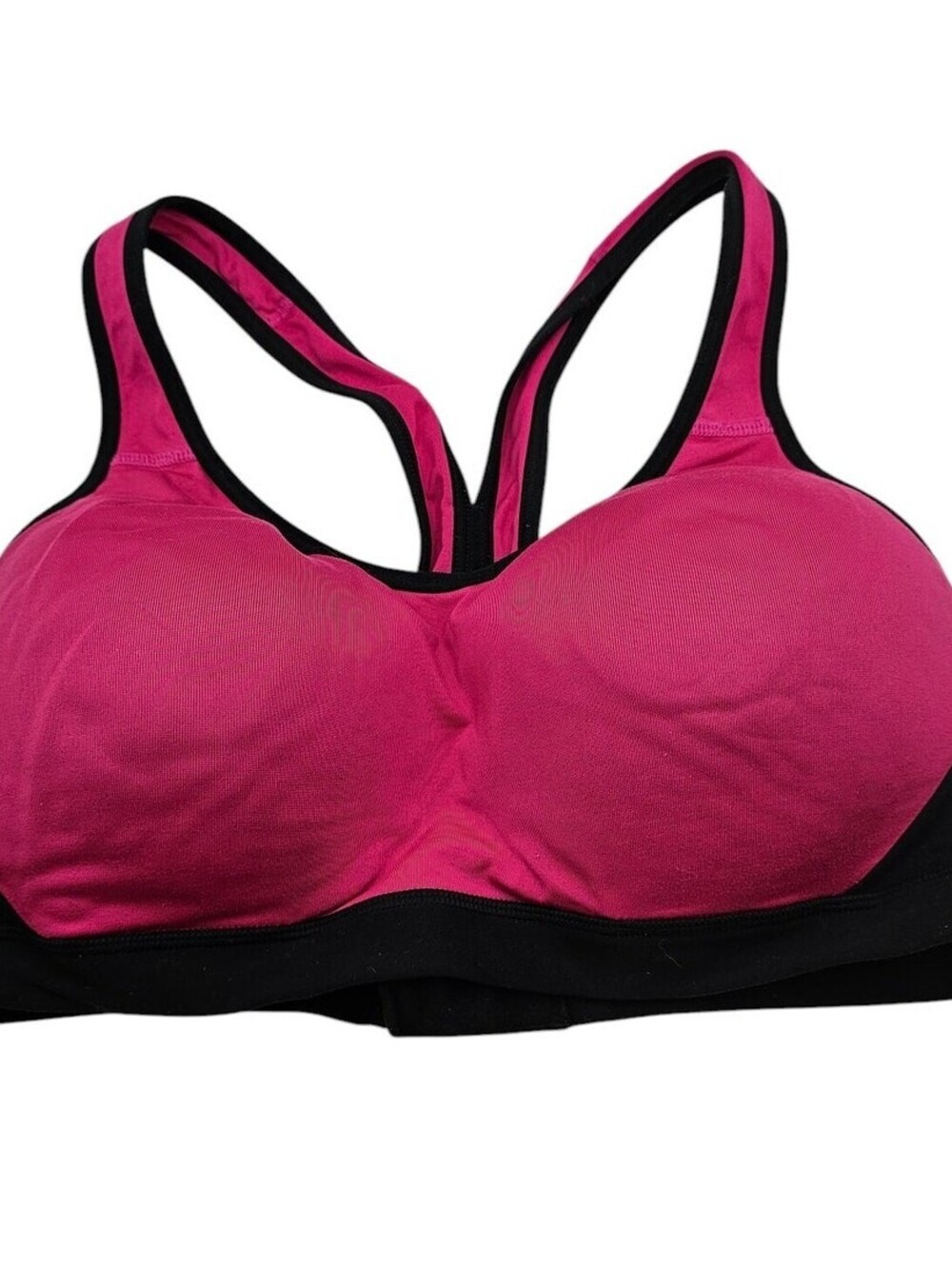 Champion PowerShape Womens Sz M Lightly Padded Sports Bra Bright Pink Black
